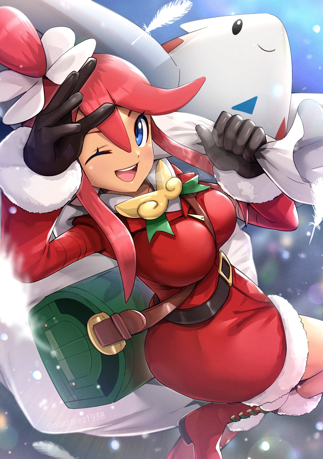 christmas, dress, gonzarez, huuro_(pokemon), pokemon, pokemon_b2w2, pokemon_bw, togekiss