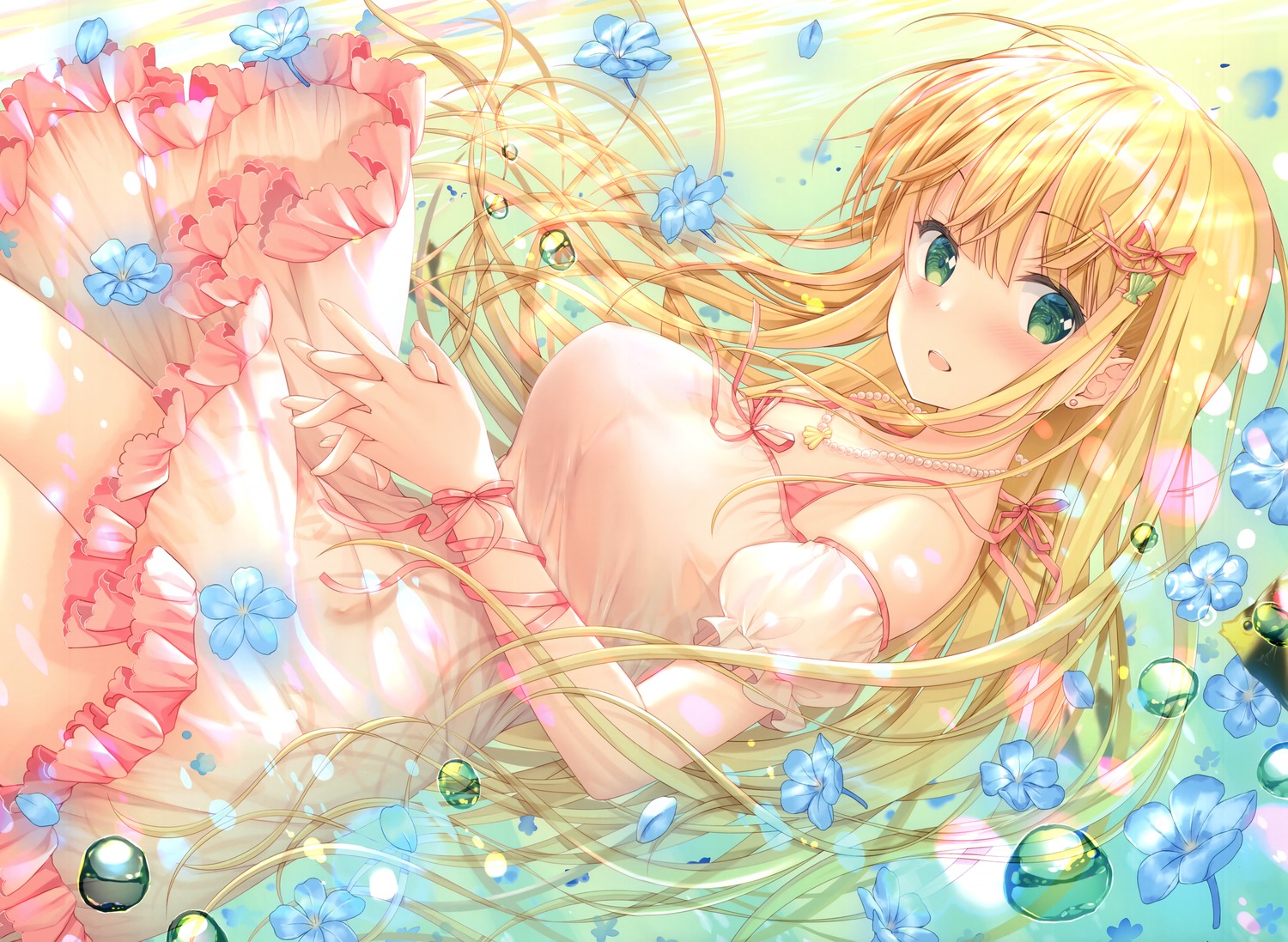 dress, inagaki_minami, skirt_lift, twinbox, twinbox_gakuen, wet