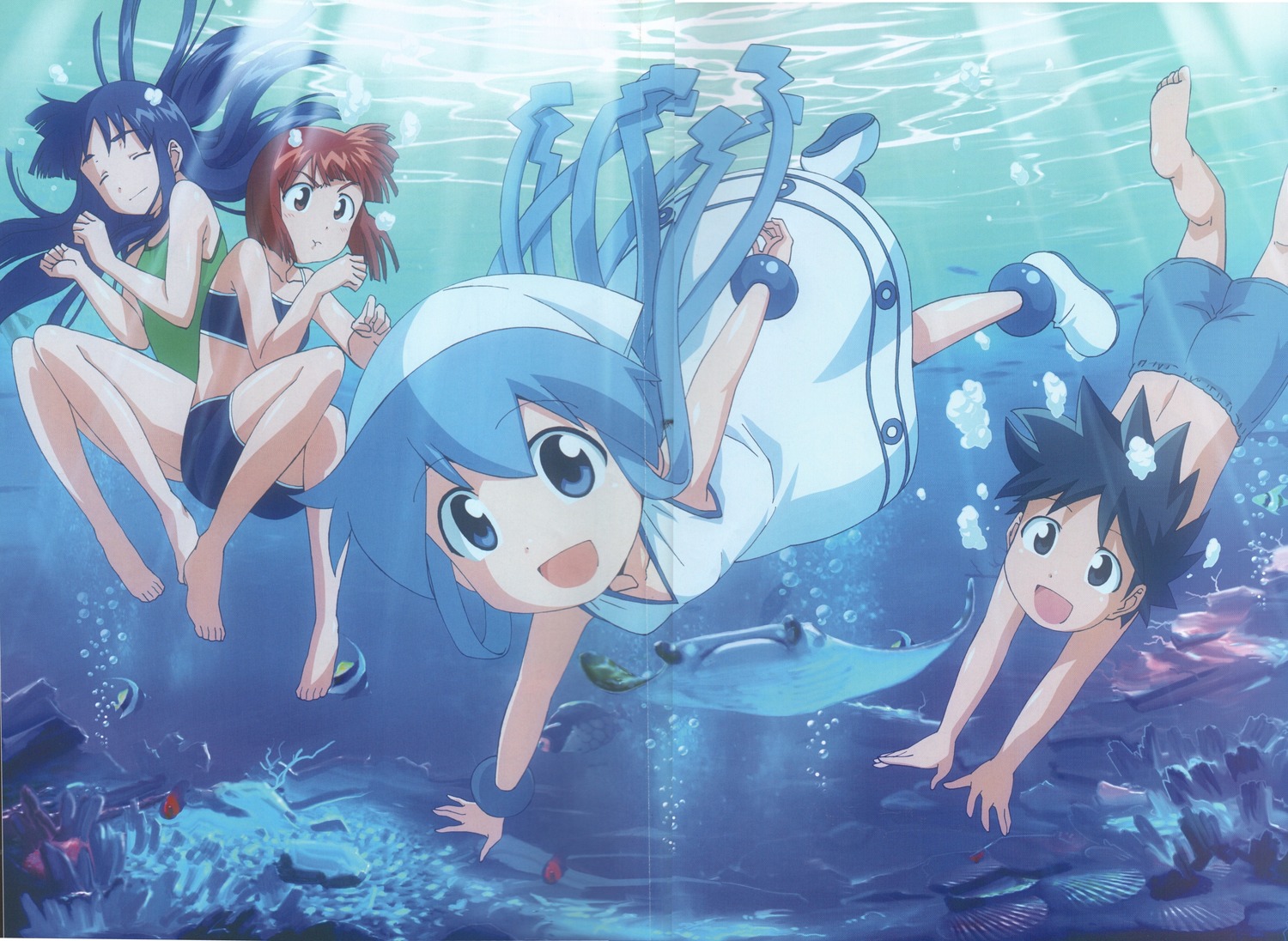 aizawa_chizuru, aizawa_eiko, aizawa_takeru, dress, fixme, ikamusume, ishikawa_masakazu, shinryaku!_ikamusume