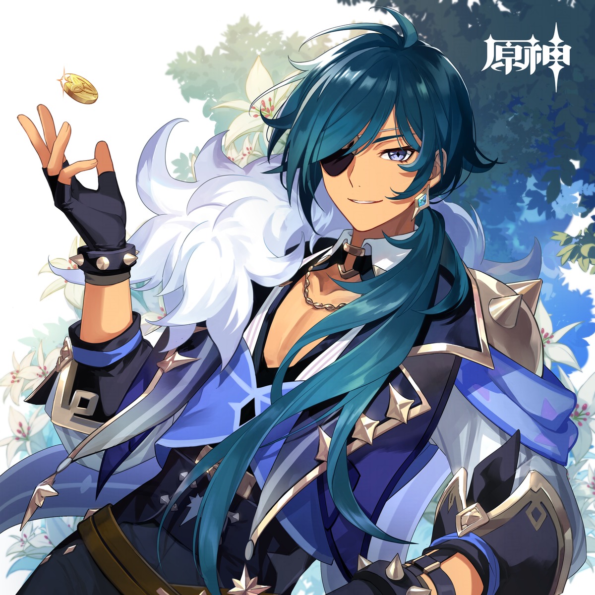 eyepatch, genshin_impact, gomosawa, kaeya, male