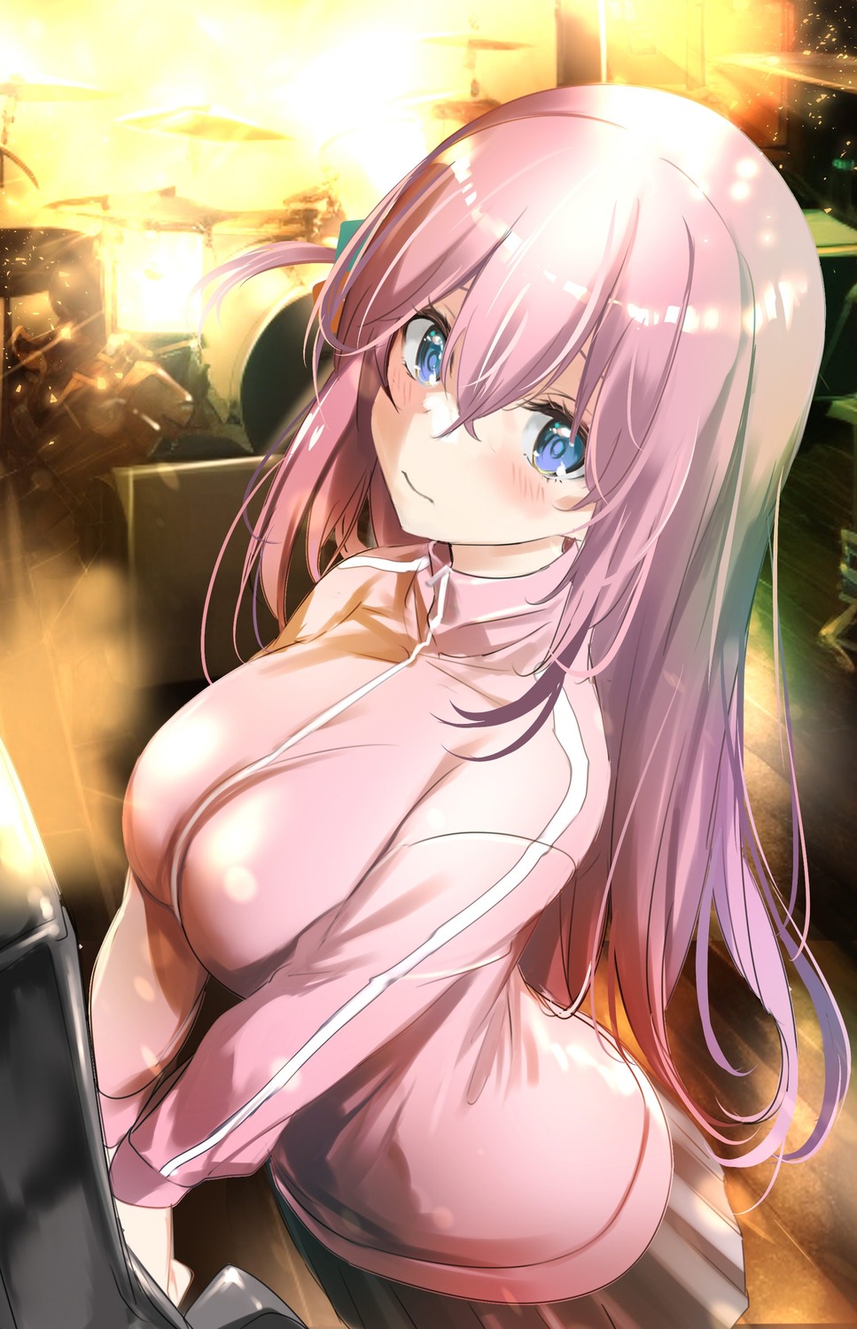 bocchi_the_rock!, gotou_hitori, guitar, gym_uniform, seifuku, uu-tan_(hushigi10)