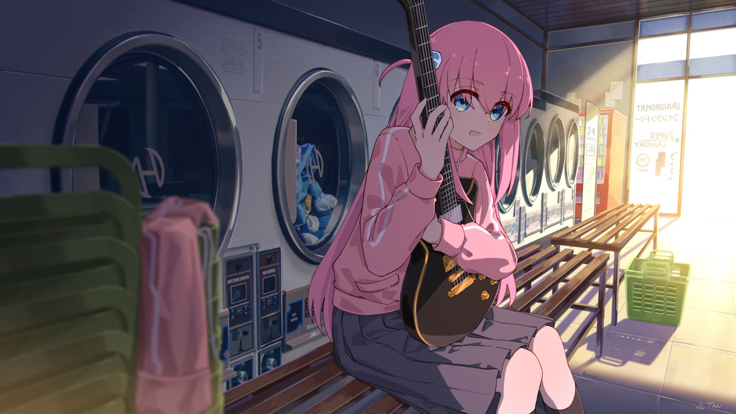 bocchi_the_rock!, gotou_hitori, guitar, gym_uniform, jl_tan, seifuku, wallpaper