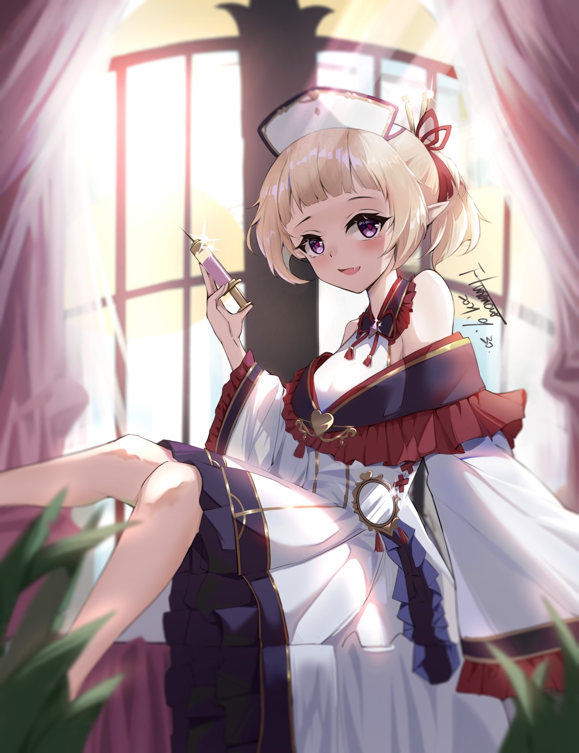dress, nijimura_yuki, nurse, pointy_ears, princess_connect!, princess_connect!_re:dive, yamasede_neiko