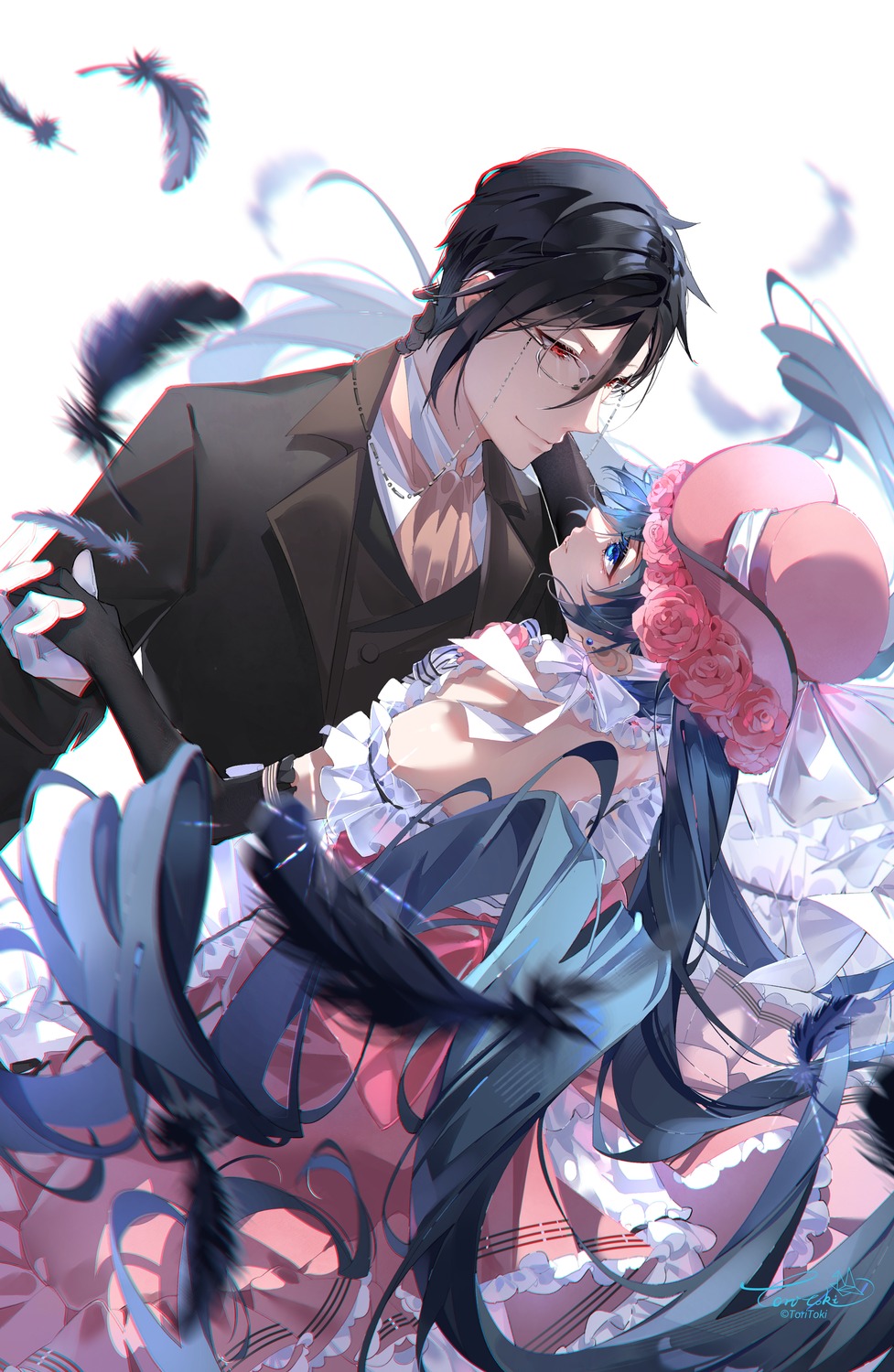 ciel_phantomhive, dress, kuroshitsuji, megane, sebastian_michaelis, toritoki, trap, yaoi