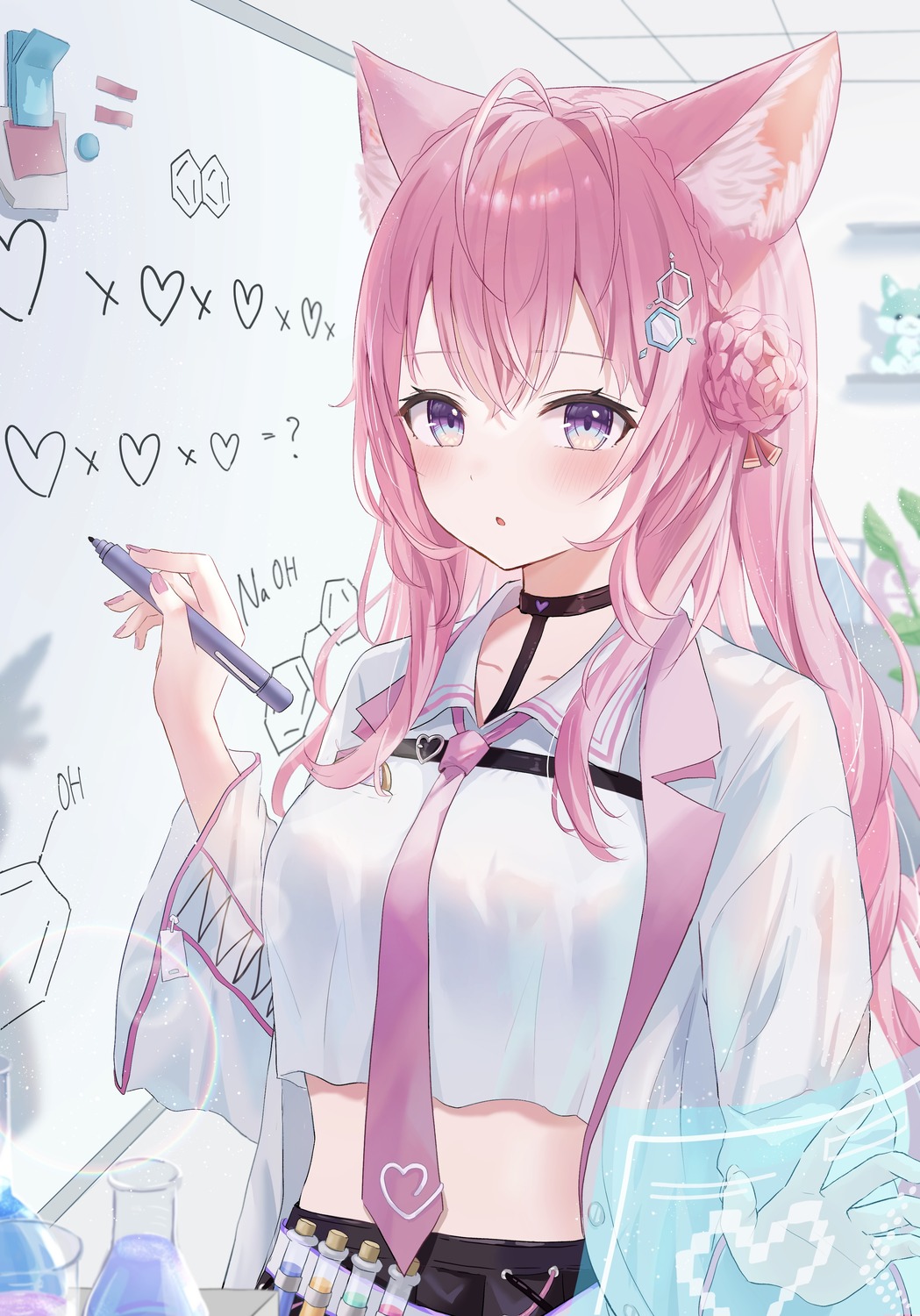 animal_ears, hakui_koyori, hololive, mei_am0