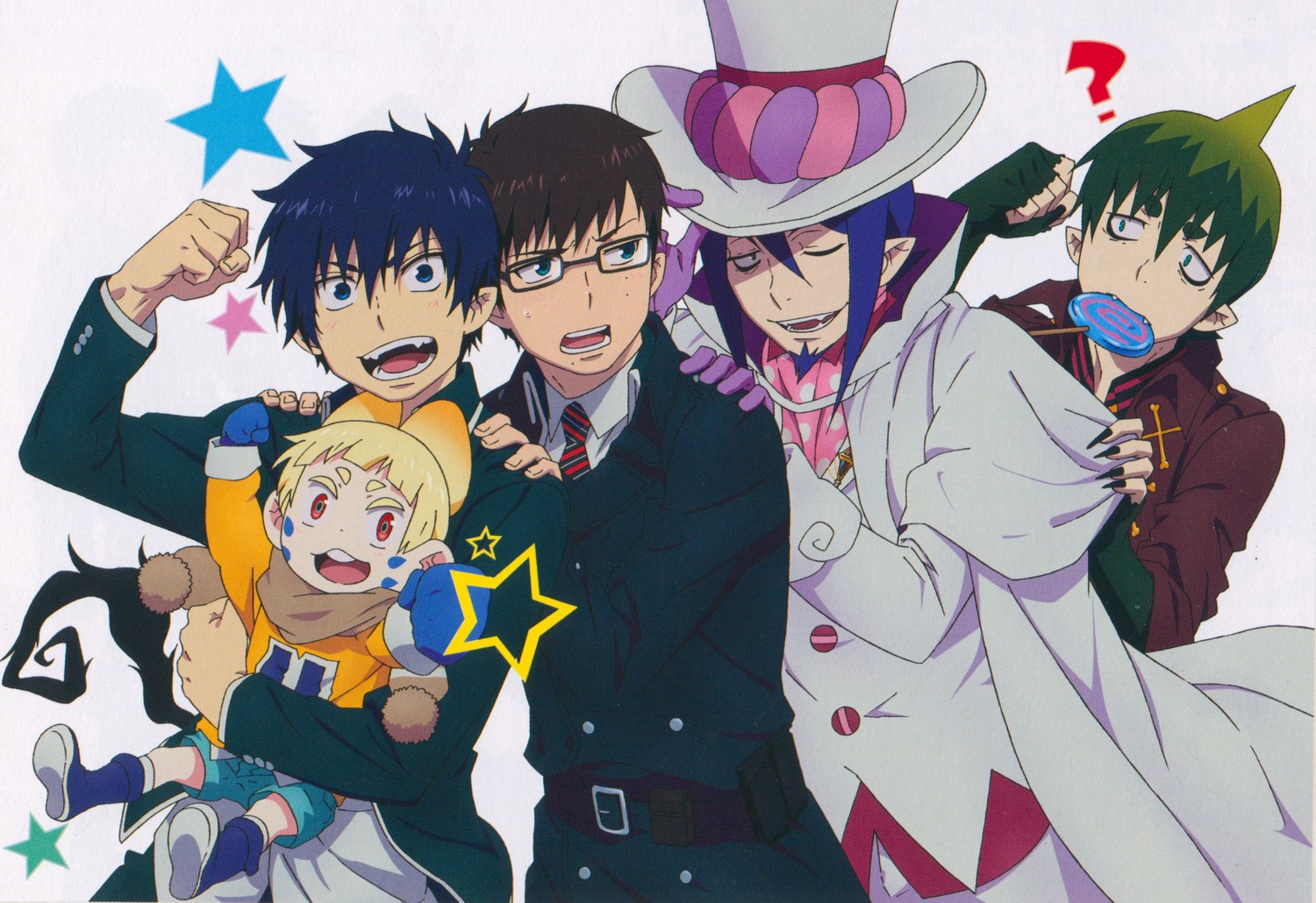 amaimon, animal_ears, ao_no_exorcist, business_suit, male, megane, mephisto_pheles, okumura_rin