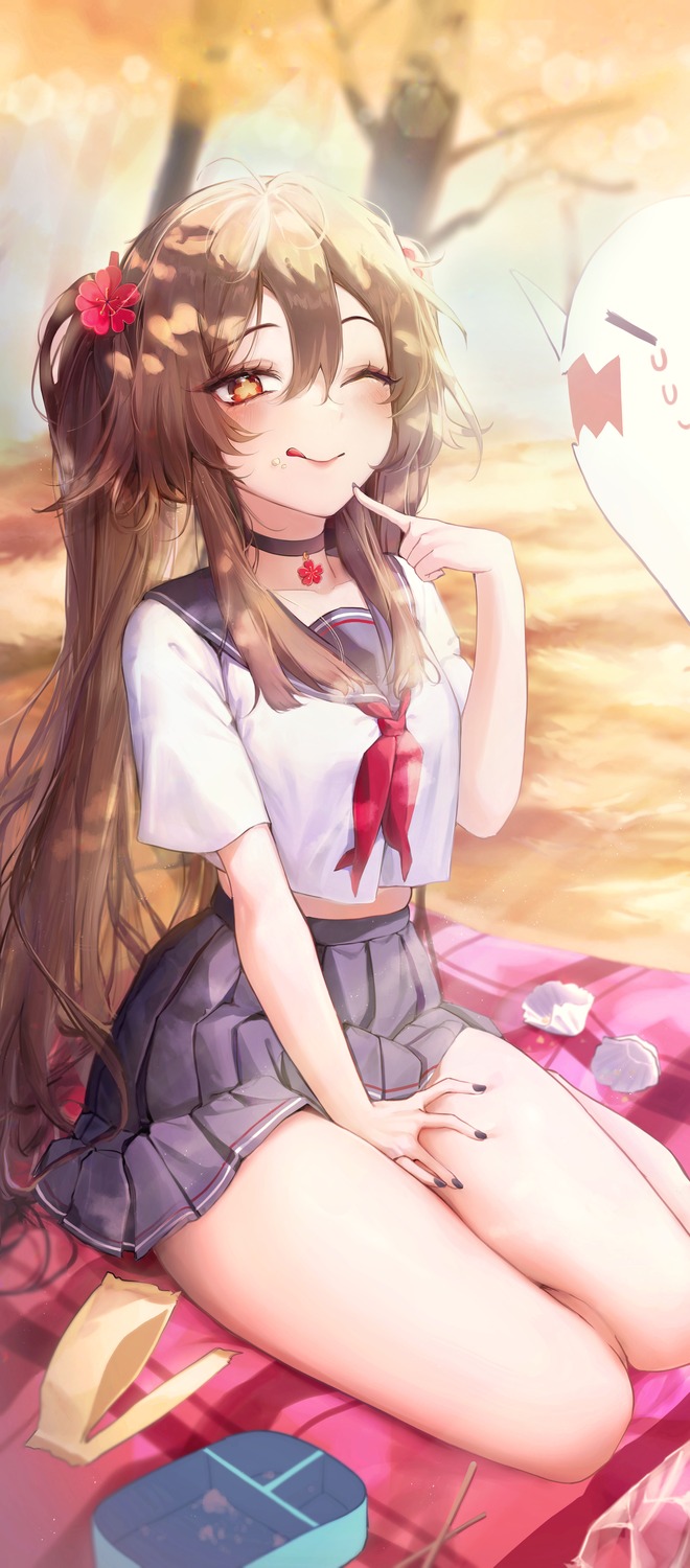 cheosnuni, genshin_impact, hu_tao, seifuku