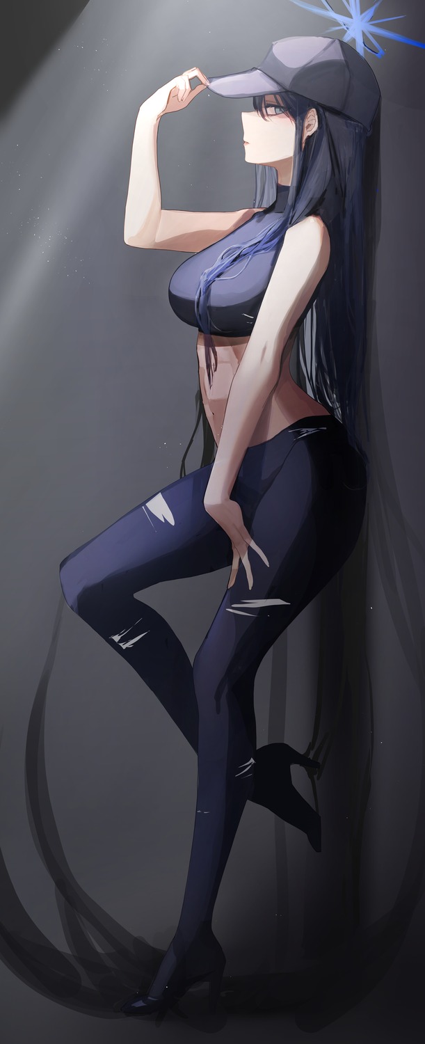 blue_archive, cheosnuni, halo, heels, joumae_saori, torn_clothes