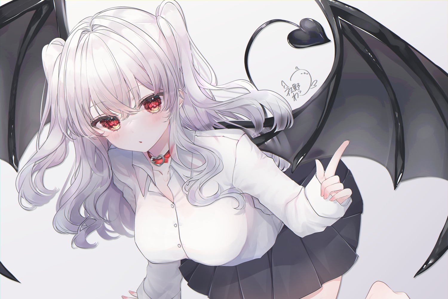 seifuku, tail, wako_morino, wings