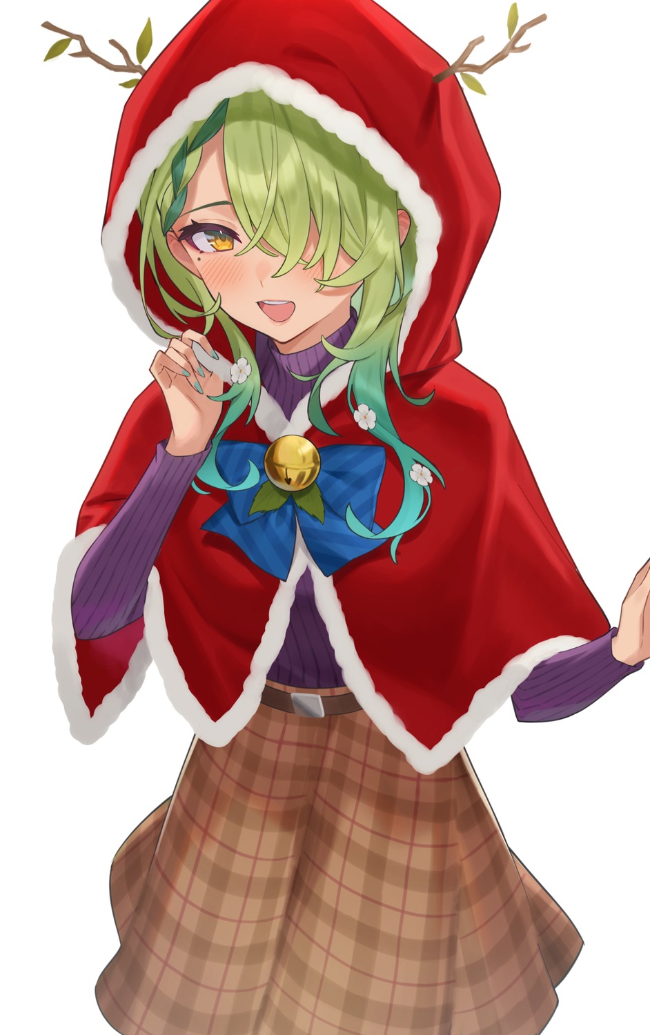 ceres_fauna, christmas, gukurosawa01, hololive, hololive_english, horns, sweater