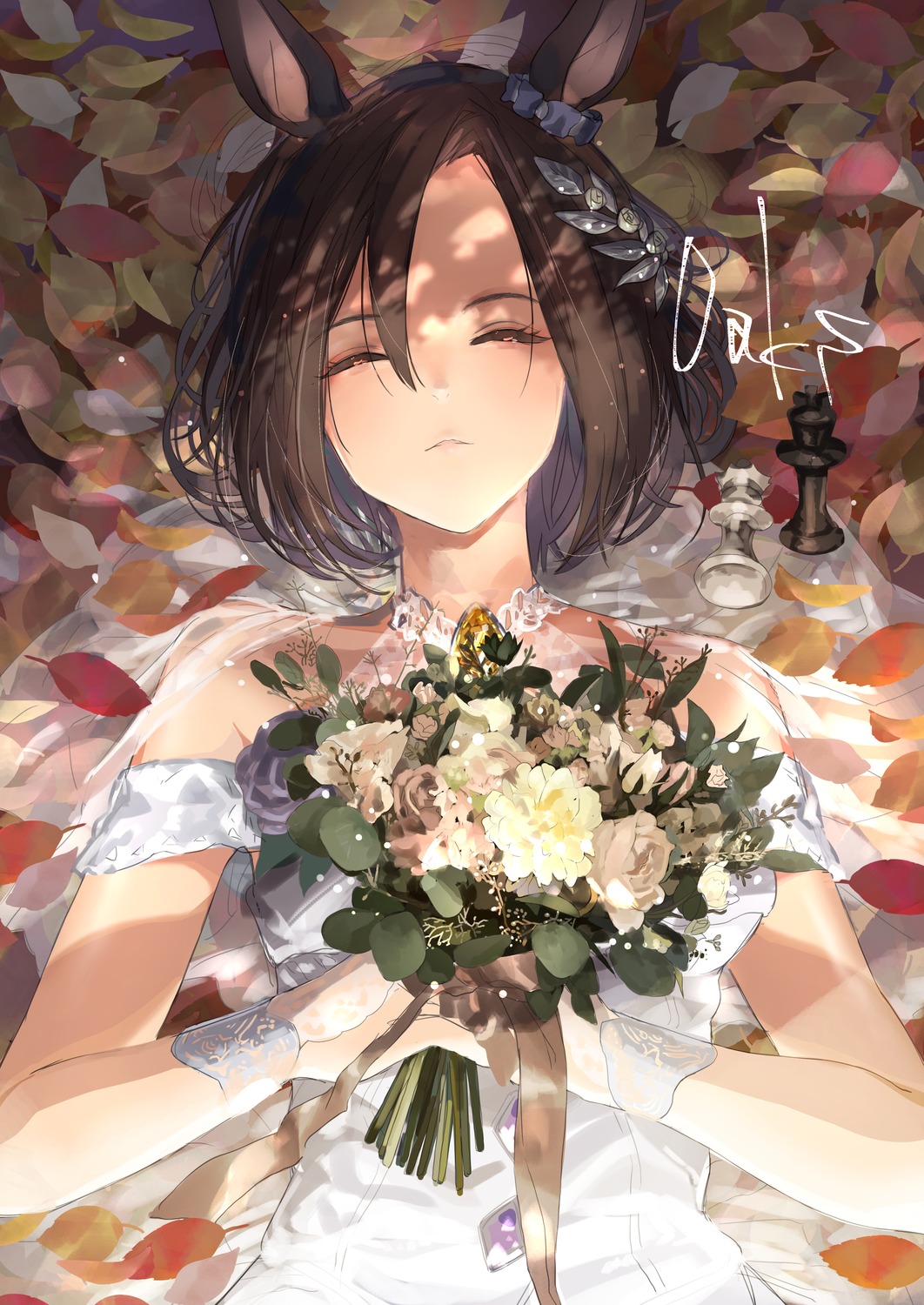 air_groove_(umamusume), animal_ears, dress, oshiri_seijin, uma_musume_pretty_derby, wedding_dress