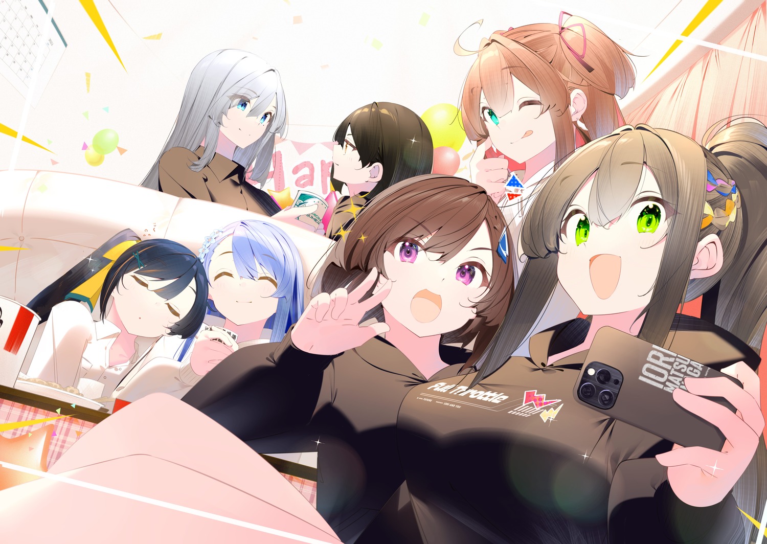 benio_(dontsugel), dress_shirt, selfie, yuri