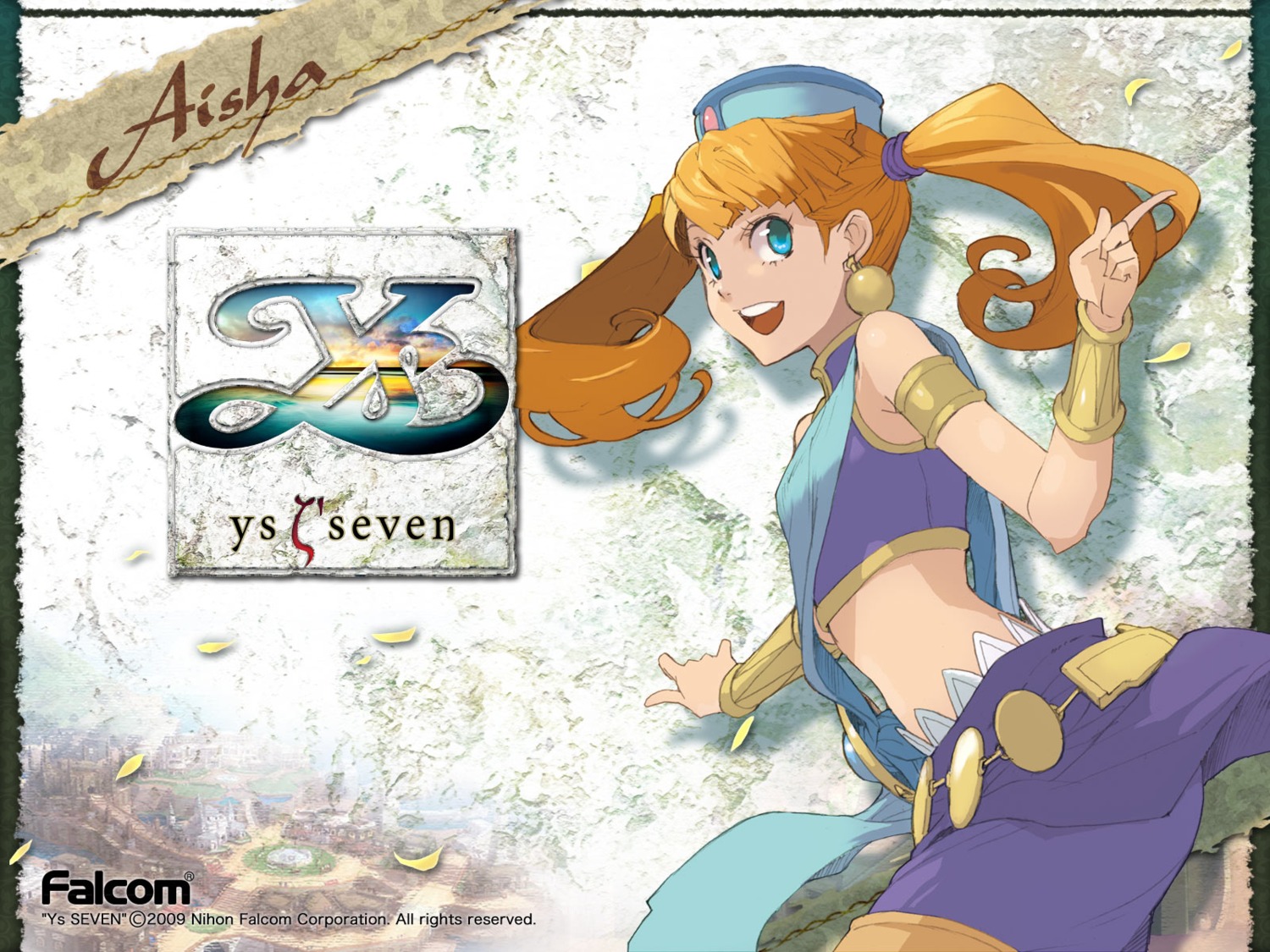aisha_(ys), falcom, wallpaper, ys, ys_seven