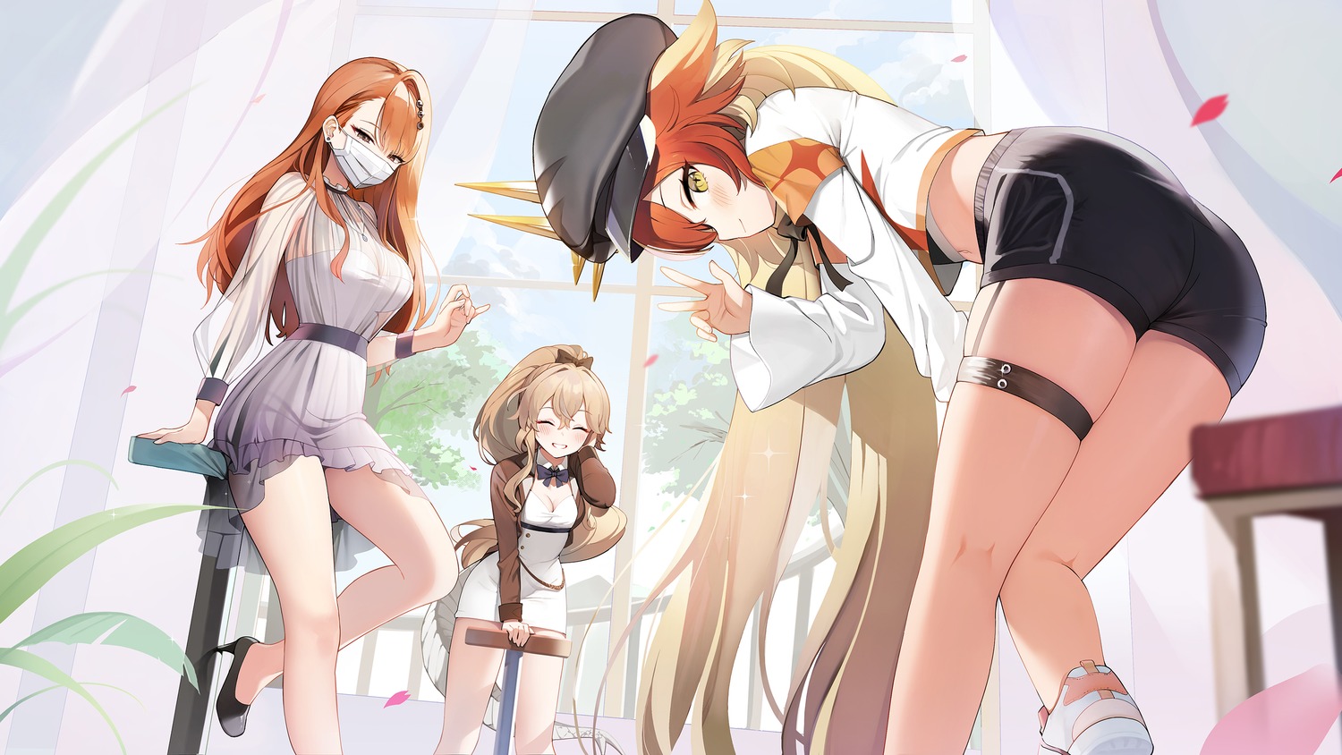 alchemy_stars, ass, cleavage, dress, garter, gronru_(alchemy_stars), heels, jehyun, see_through
