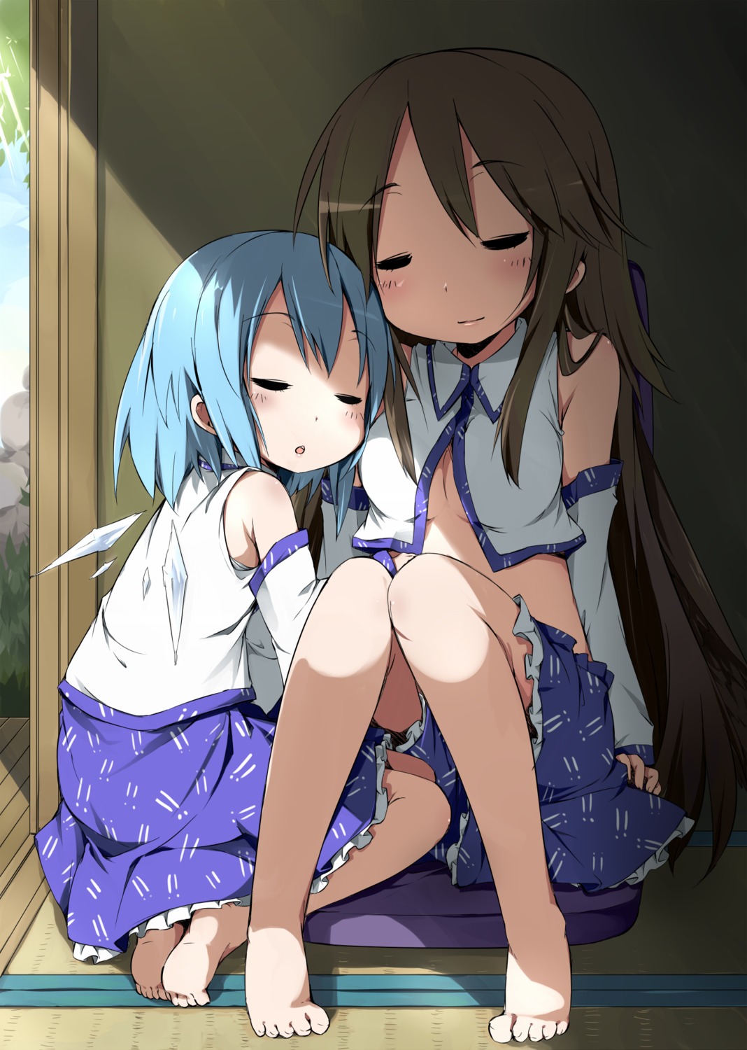 cirno, cleavage, kareha_aki, reiuji_utsuho, touhou