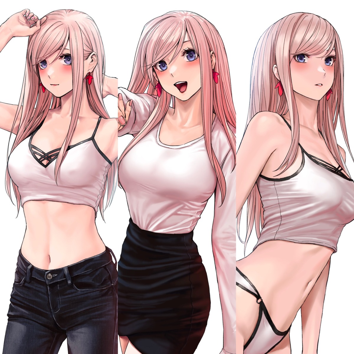 applekun, erect_nipples, fate/grand_order, lingerie, miyamoto_musashi_(fate), pantsu