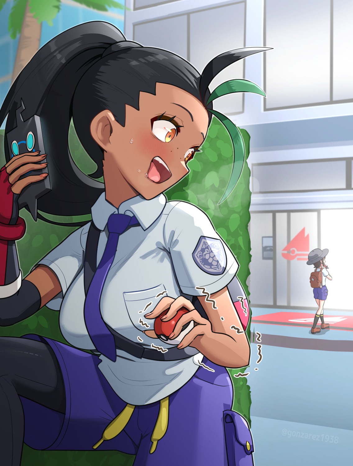 aoi_(pokemon), gonzarez, nemona_(pokemon), pantyhose, pokemon, pokemon_sv, rotom, seifuku