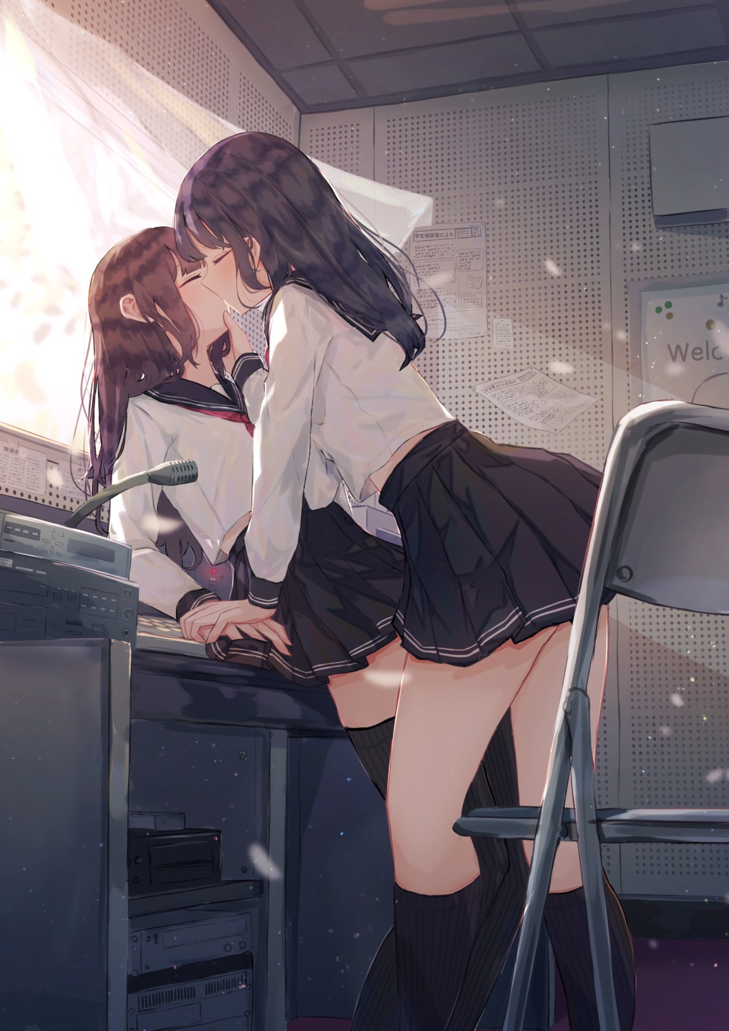 benevole, seifuku, thighhighs, yuri