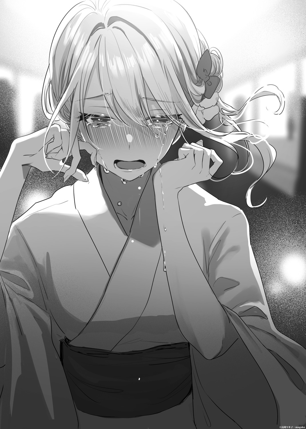 keikenzumi_na_kimi_to_keiken_zero_na_ore_ga_otsukiai_suru_hanashi., magako, monochrome, shirakawa_runa, yukata