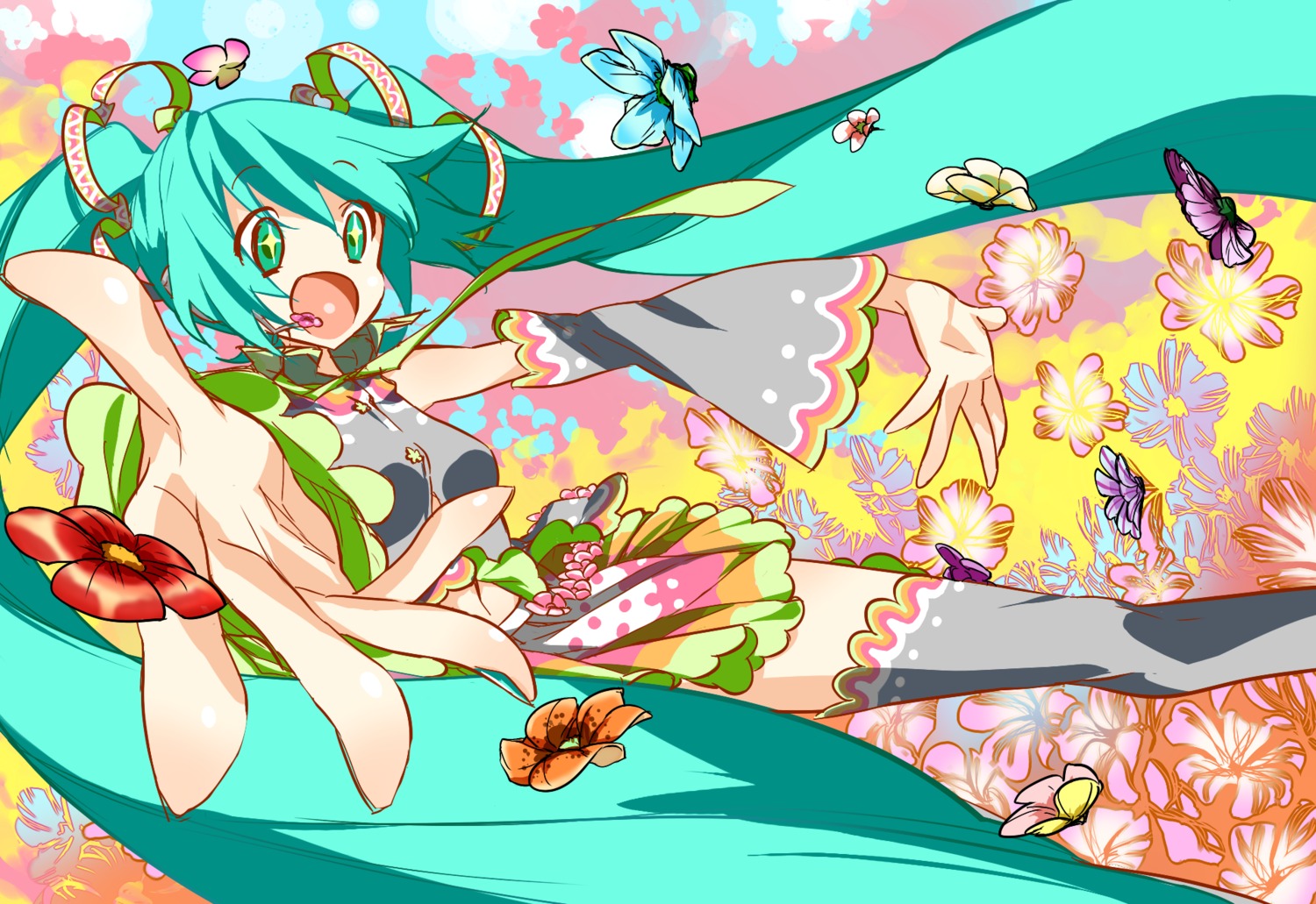 hatsune_miku, maetaku, thighhighs, vocaloid