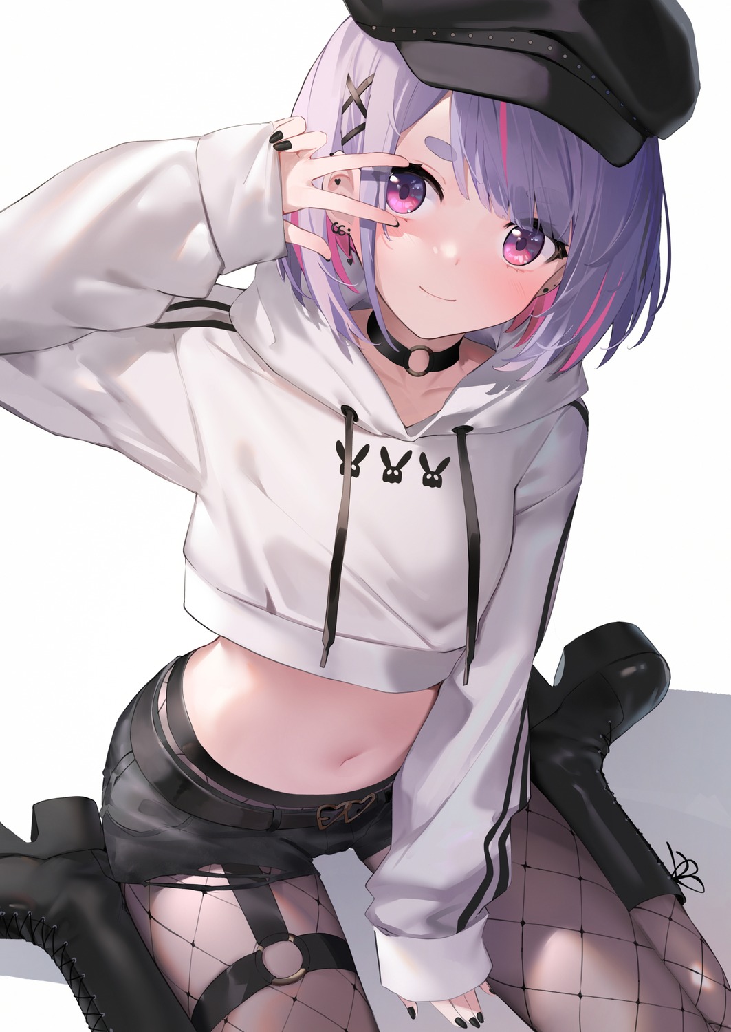 cattleya_regina_games, fishnets, garter, isaya_(pixiv4541633), pantyhose, tosaki_mimi, vspo!