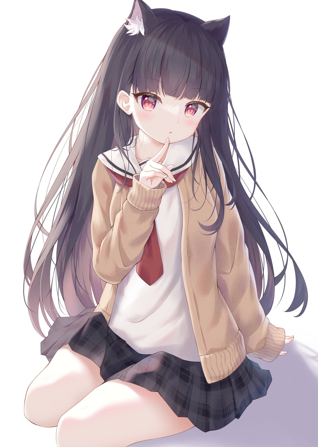 animal_ears, nekomimi, rulu, seifuku, sweater