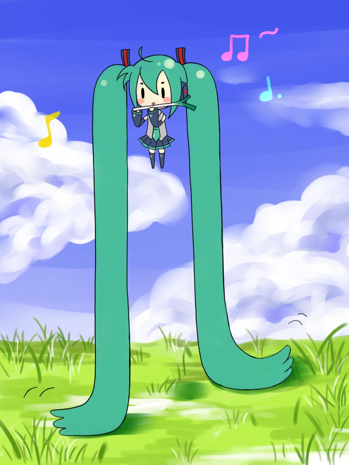 chibi, hatsune_miku, landscape, misa, vocaloid