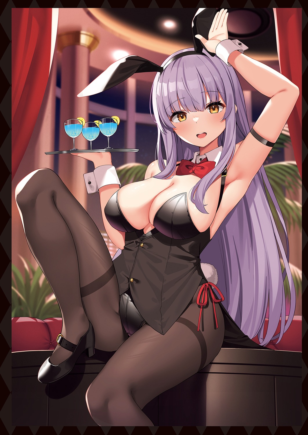 animal_ears, bunny_ears, bunny_girl, heels, no_bra, pantyhose, suiroh