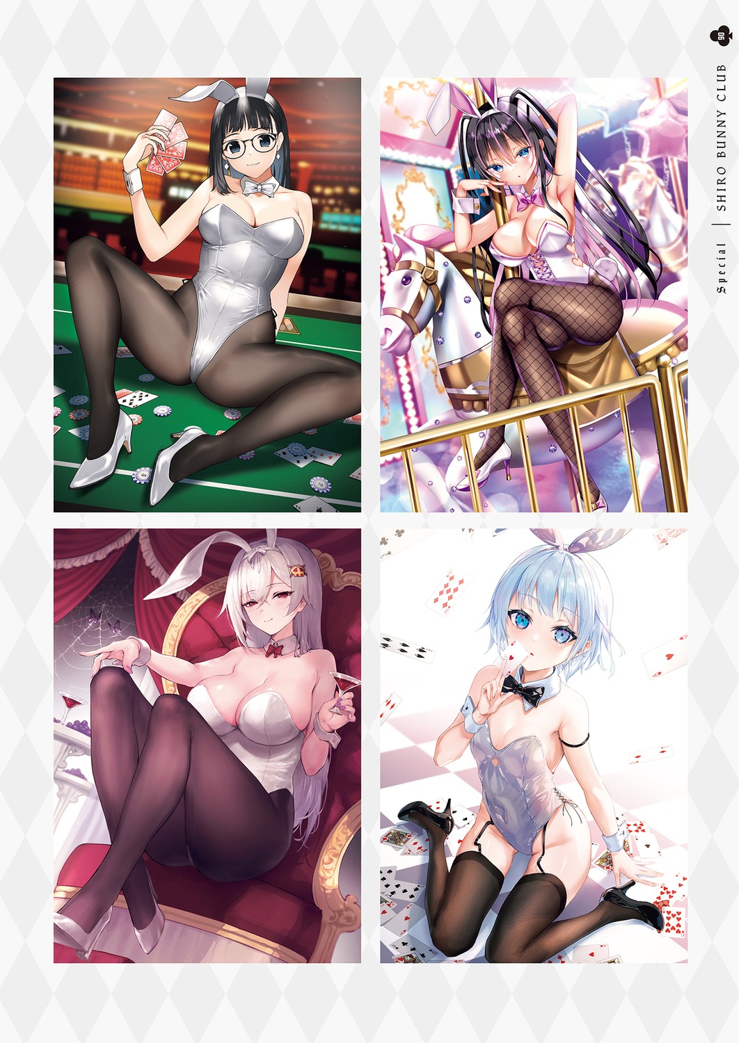 animal_ears, bunny_ears, bunny_girl, doushimasho, fishnets, haoni, heels, kyaroru