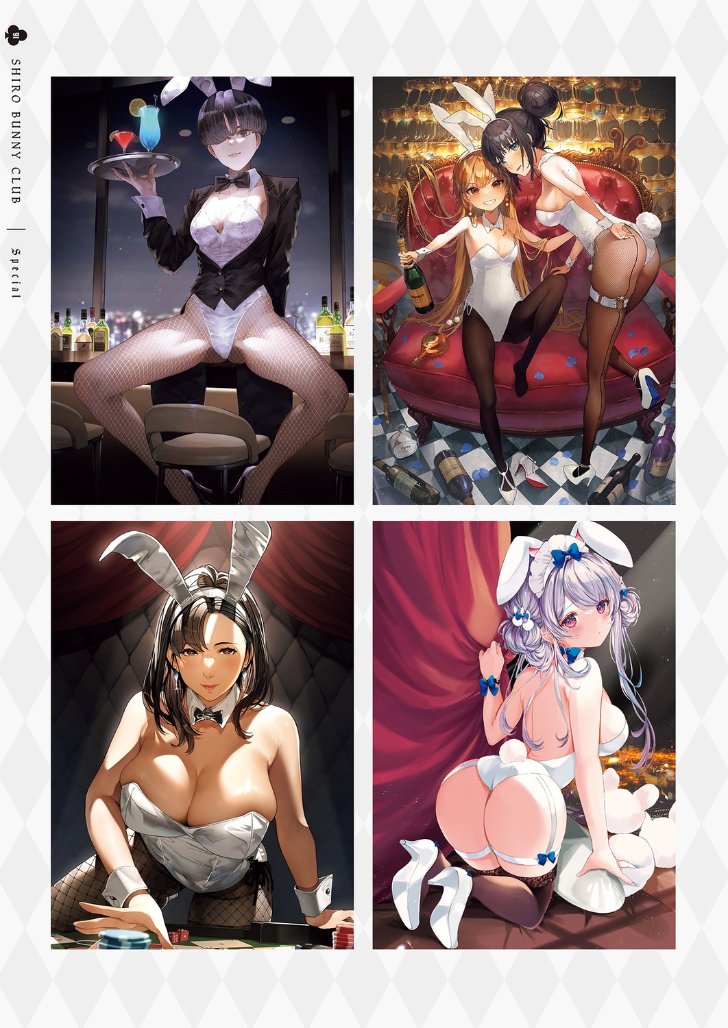 animal_ears, ass, bunny_ears, bunny_girl, fishnets, garter, heels, hinahino
