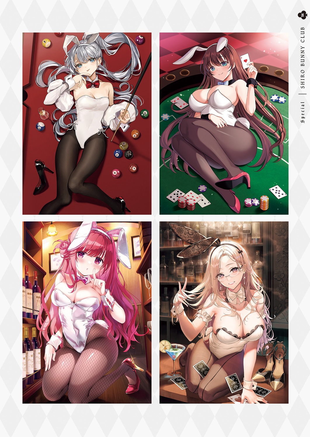 animal_ears, bunny_ears, bunny_girl, fishnets, harimoji, heels, kimishima_ao, mikanoisi