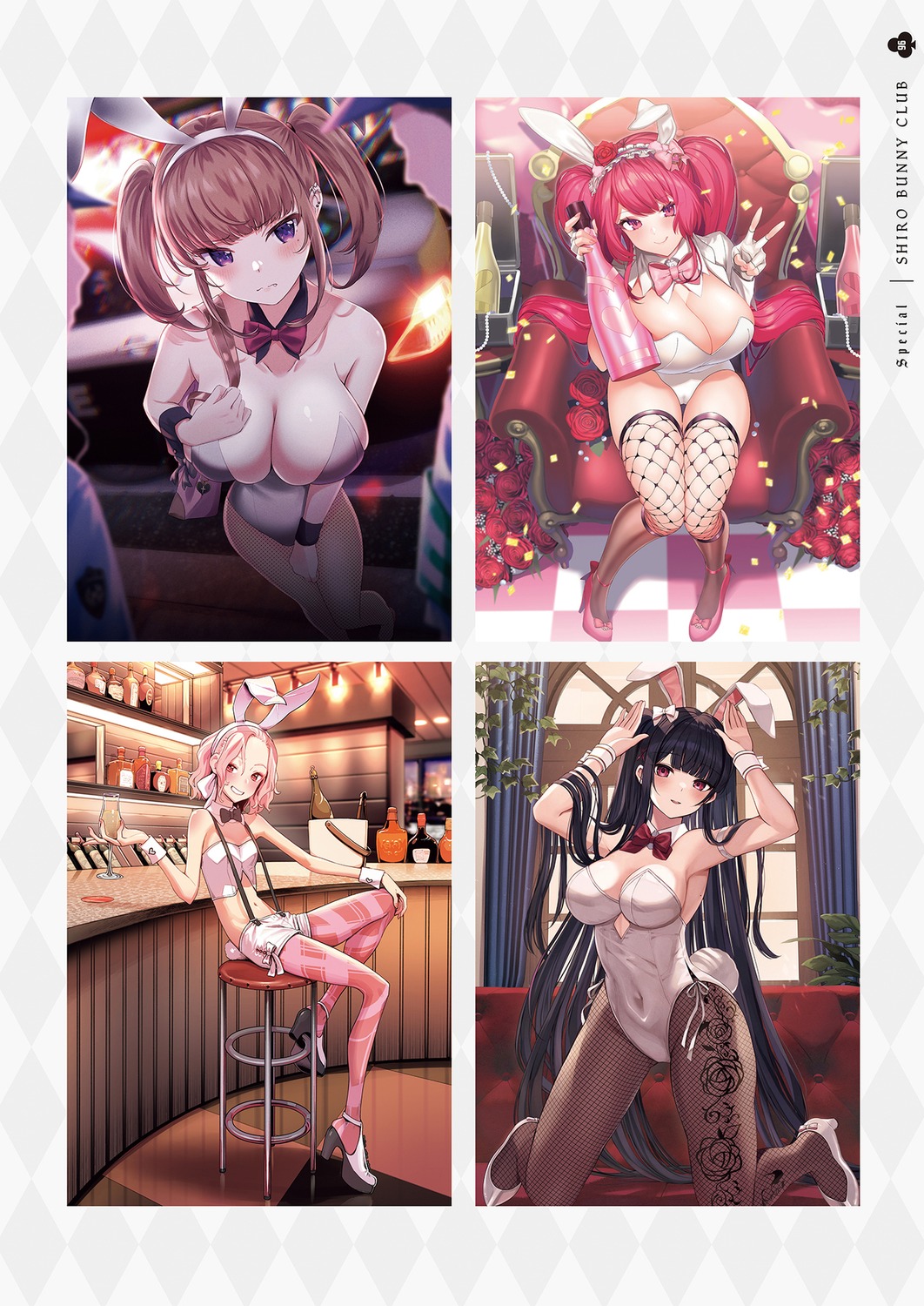 animal_ears, bunny_ears, bunny_girl, fishnets, girusyu1945, heels, kawayabug, kuroto_yuu, no_bra, pantyhose, shiokazunoko, tail, thighhighs