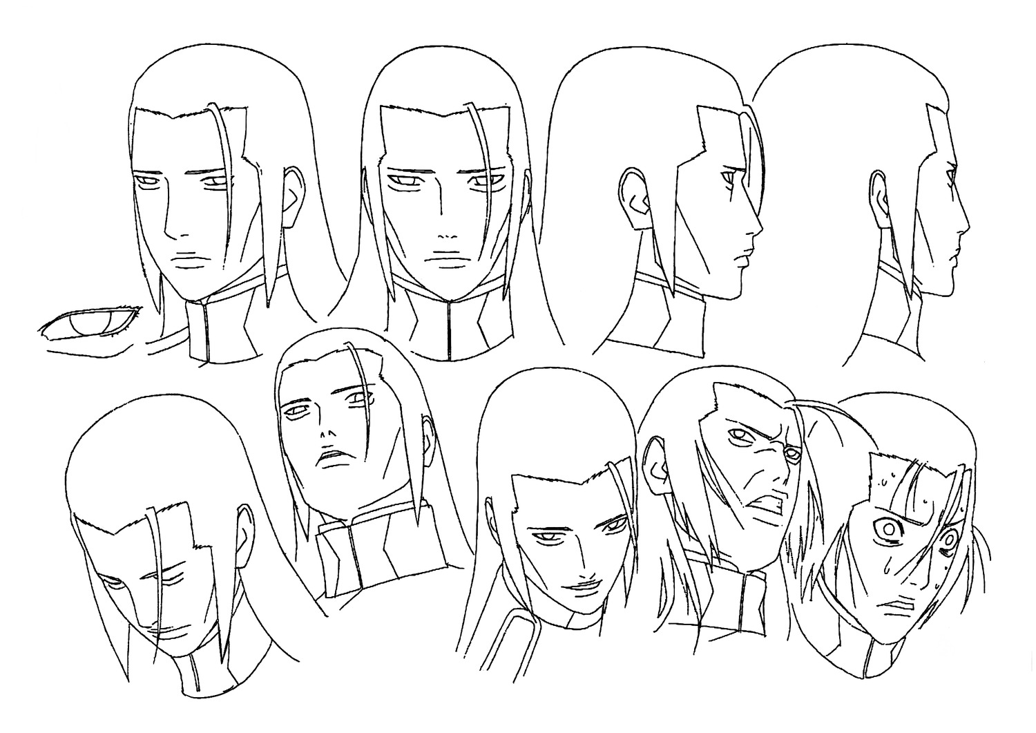 character_design, line_art, male, monochrome, mui_(naruto), naruto, naruto_shippuden, nishio_tetsuya