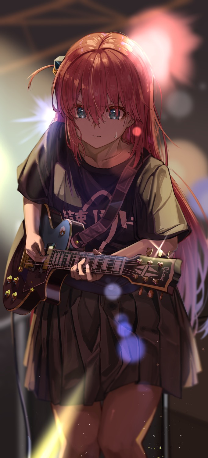 bocchi_the_rock!, gotou_hitori, guitar, nappi0110, seifuku, uniform