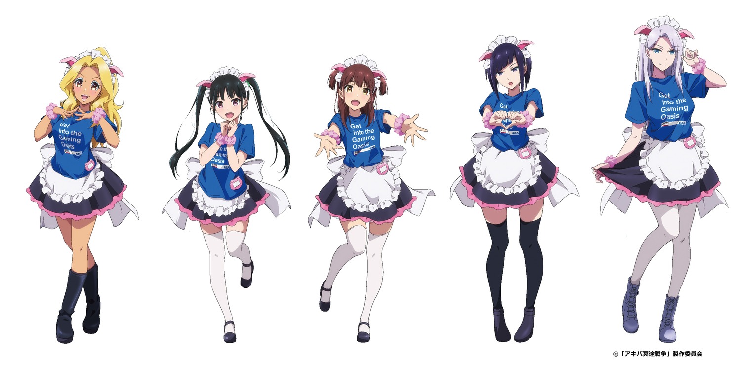 akiba_meido_sensou, animal_ears, maid, mannen_ranko, pantyhose, shiipon_(akiba_meido_sensou), tagme, thighhighs, wahira_nagomi, yaegashi_yasuko, yumechi_(akiba_meido_sensou)
