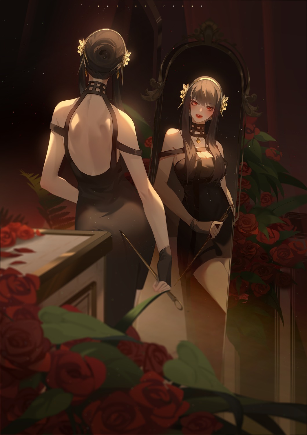 ass, dress, no_bra, spy_x_family, weapon, yor_briar, zm-panda-