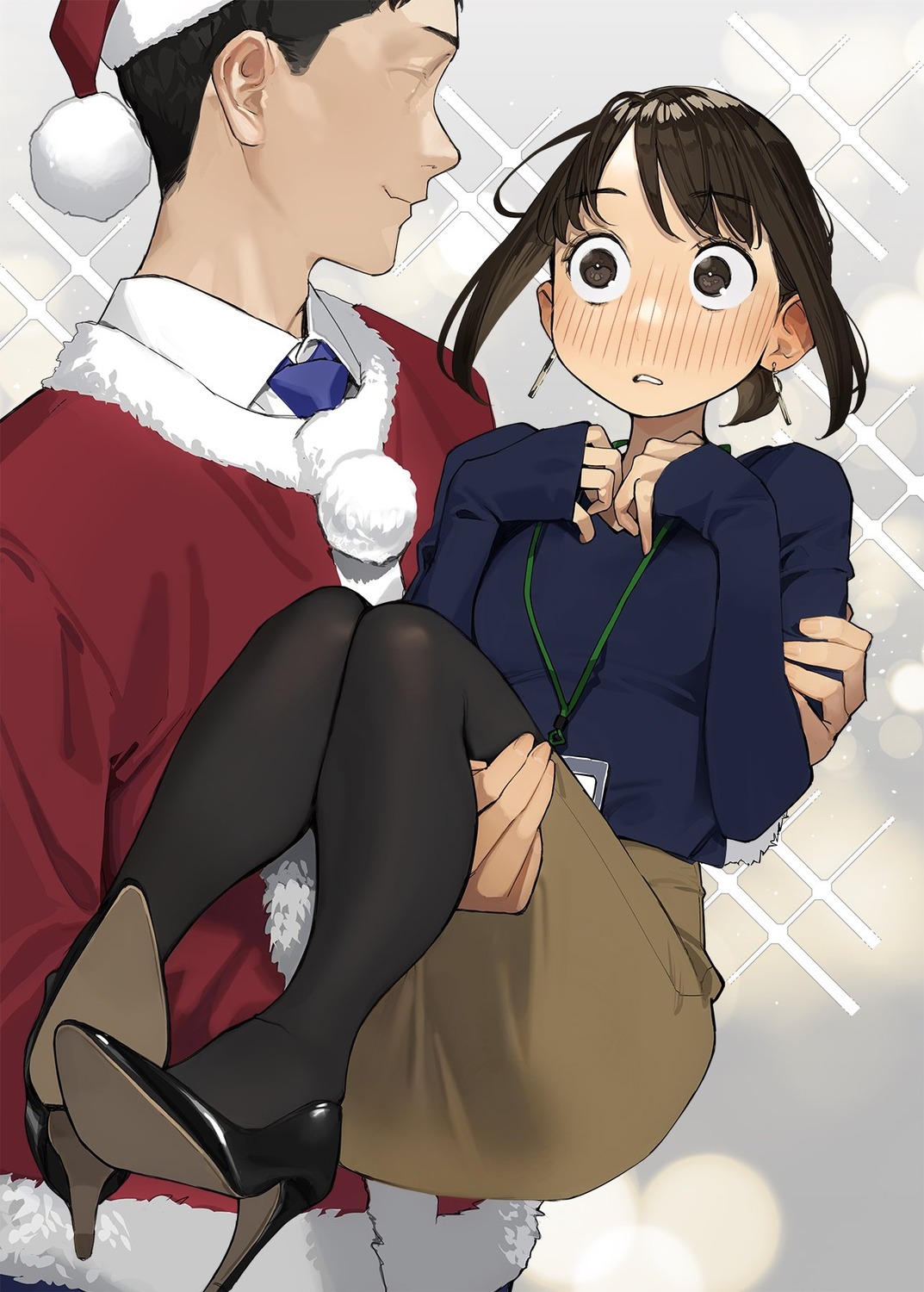 christmas, douki-chan, douki-kun, ganbare_douki-chan, heels, pantyhose, yom