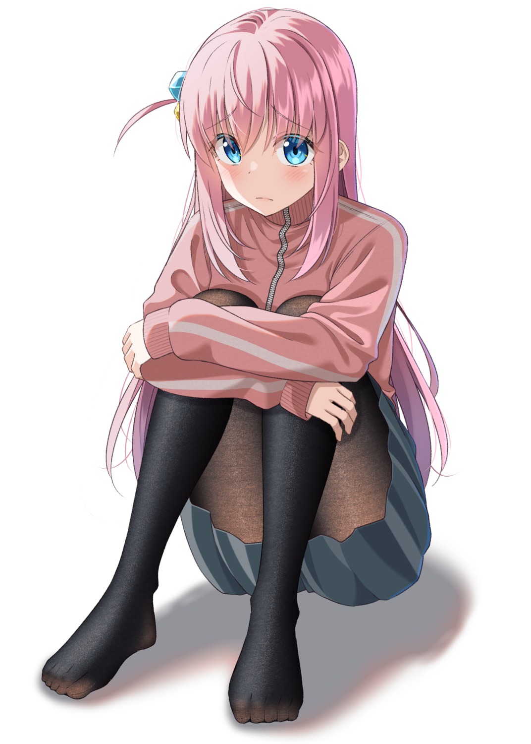 bocchi_the_rock!, feet, gotou_hitori, gurande, gym_uniform, pantyhose, seifuku
