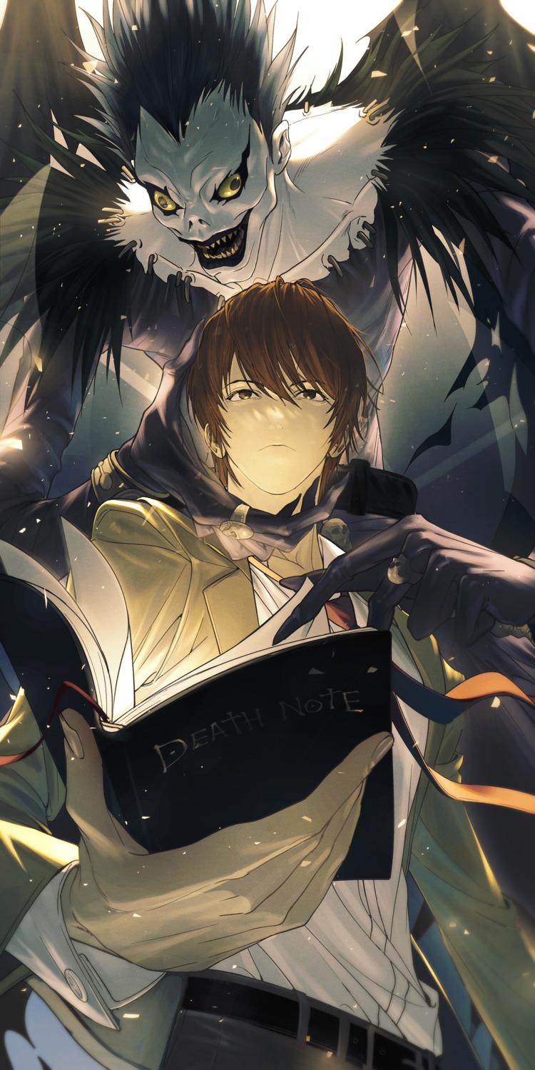 death_note, fugun, male, monster, ryuk, seifuku, yagami_light