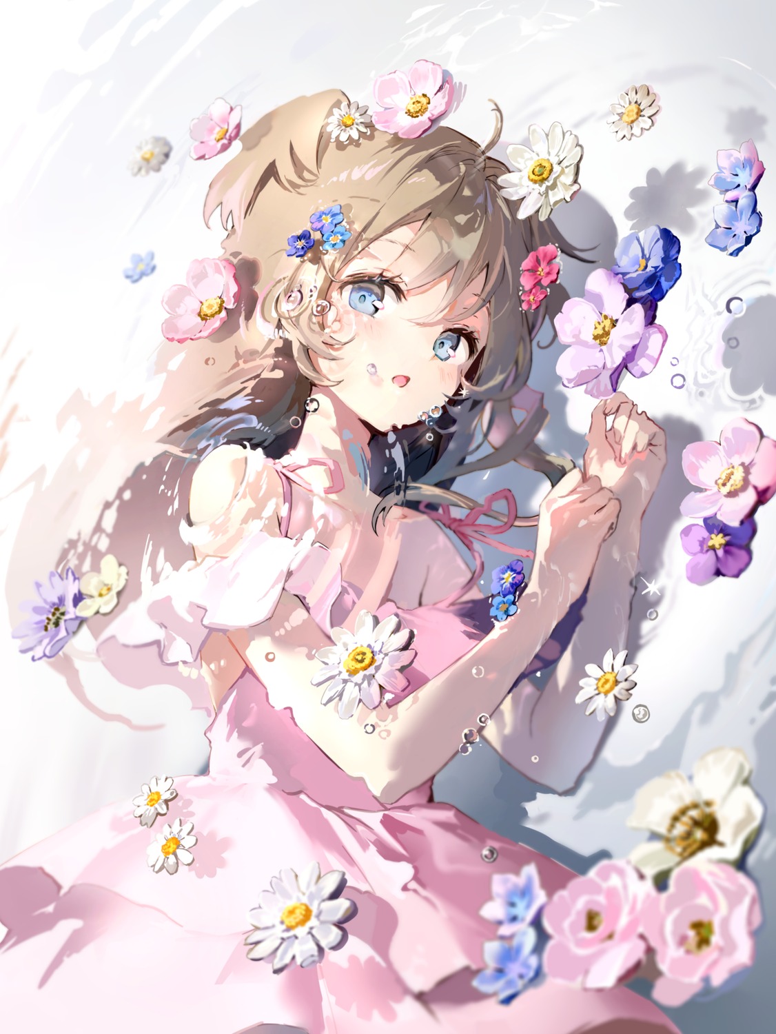 anmi, dress, no_bra, wet