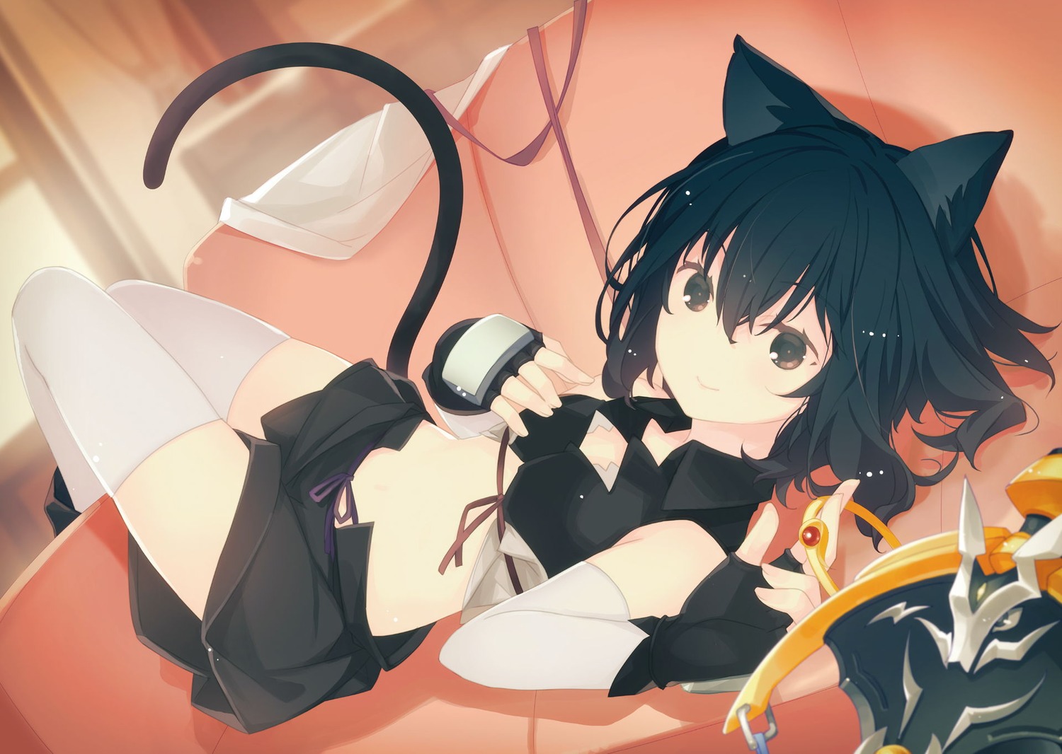 animal_ears, fran_(tenken), nekomimi, ruroo, shishou_(tenken), sword, tail, tensei_shitara_ken_deshita, thighhighs