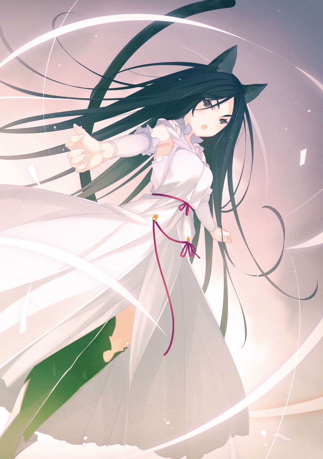 animal_ears, dress, nekomimi, ruroo, tail, tensei_shitara_ken_deshita, thighhighs