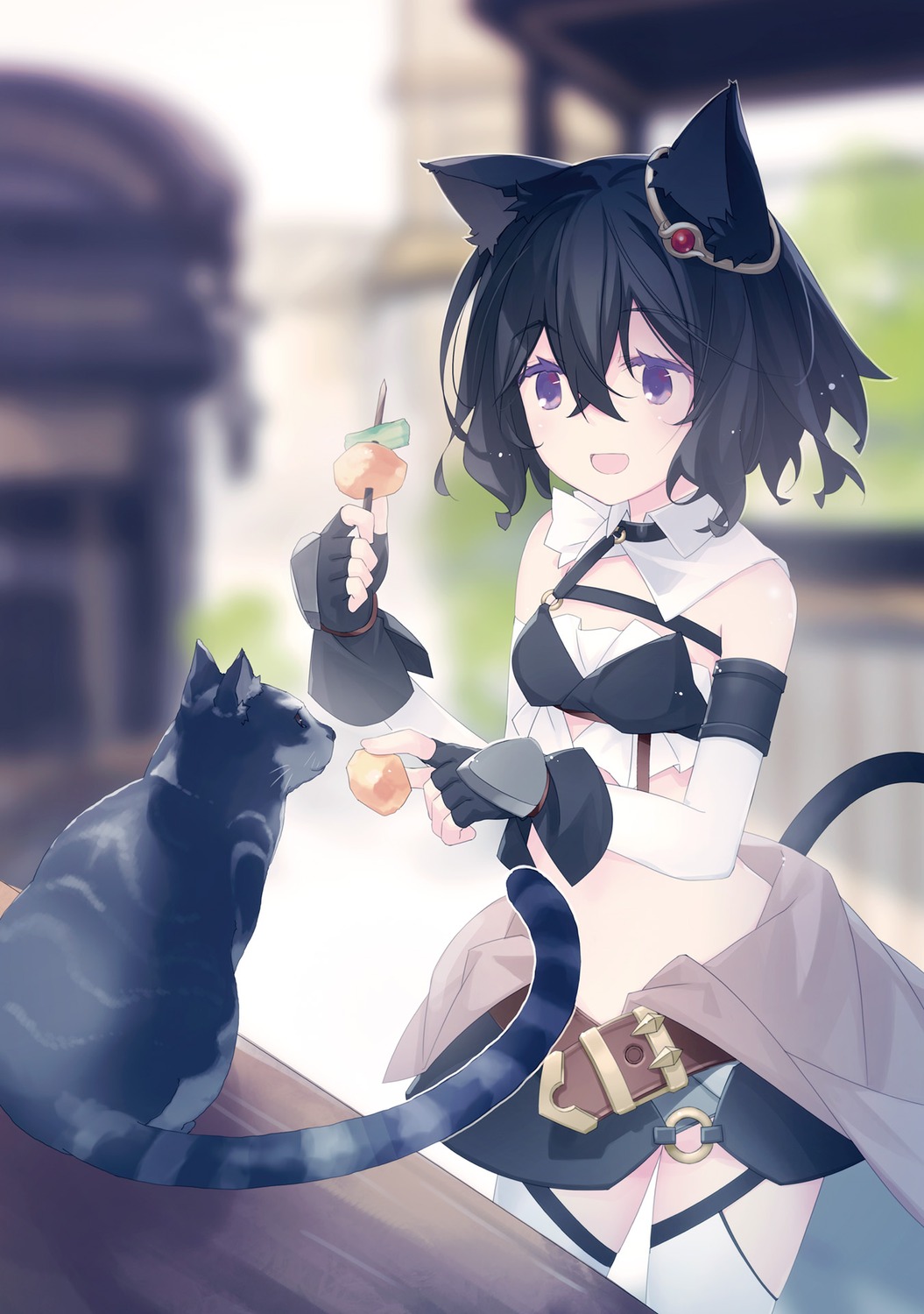 animal_ears, fran_(tenken), neko, nekomimi, ruroo, stockings, tail, tensei_shitara_ken_deshita, thighhighs