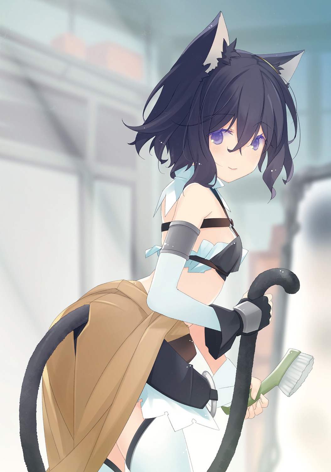 animal_ears, bikini_armor, fran_(tenken), nekomimi, ruroo, tail, tensei_shitara_ken_deshita, thighhighs