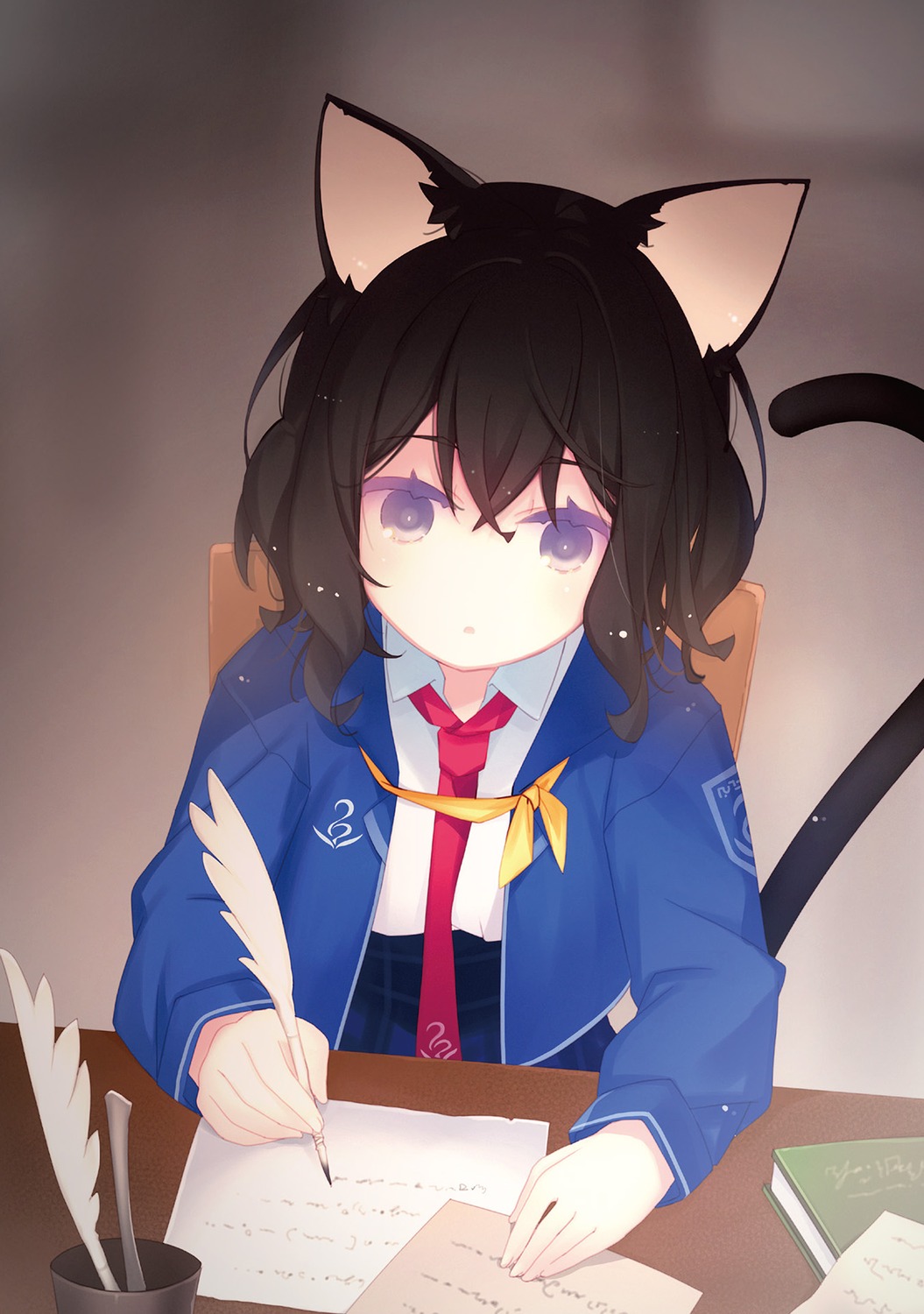 animal_ears, fran_(tenken), nekomimi, ruroo, seifuku, tail, tensei_shitara_ken_deshita