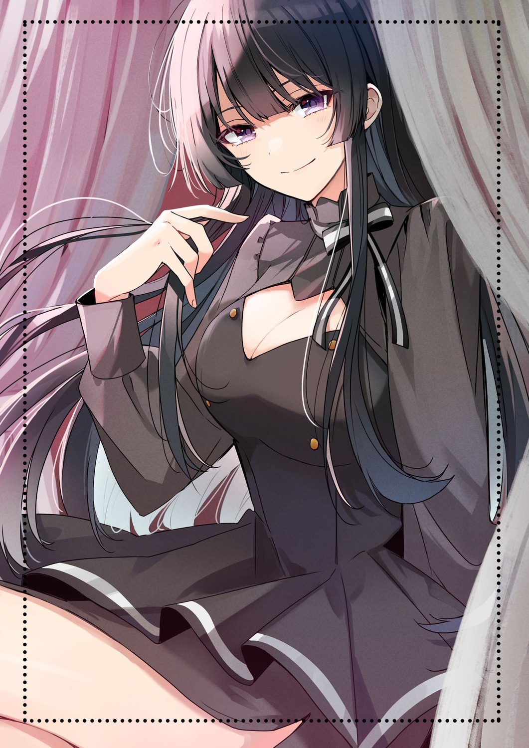 cleavage, musshu, skirt_lift, spy_kyoushitsu, thea_(spy_kyoushitsu), uniform