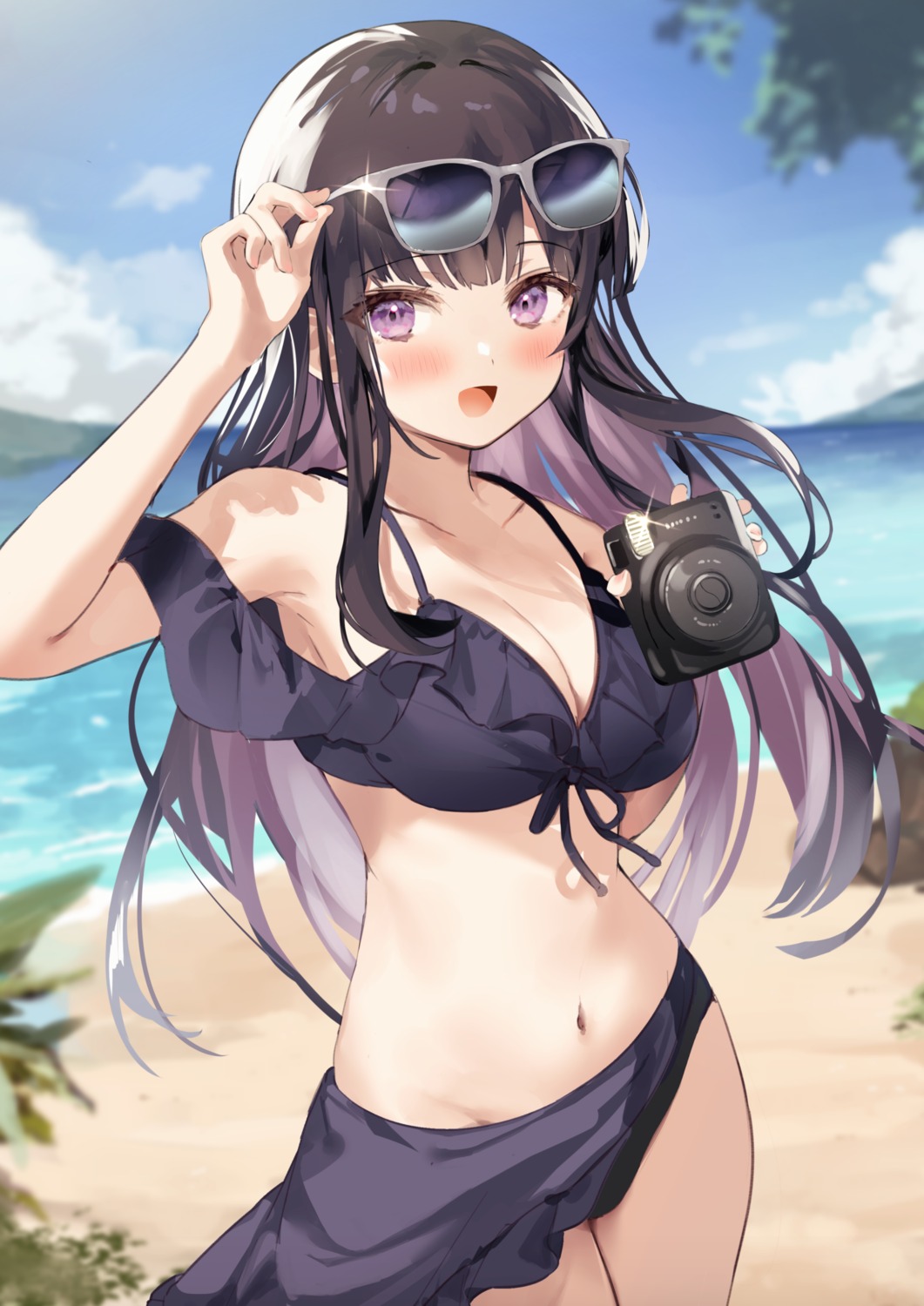 bikini, cleavage, kanda_done, megane, swimsuits