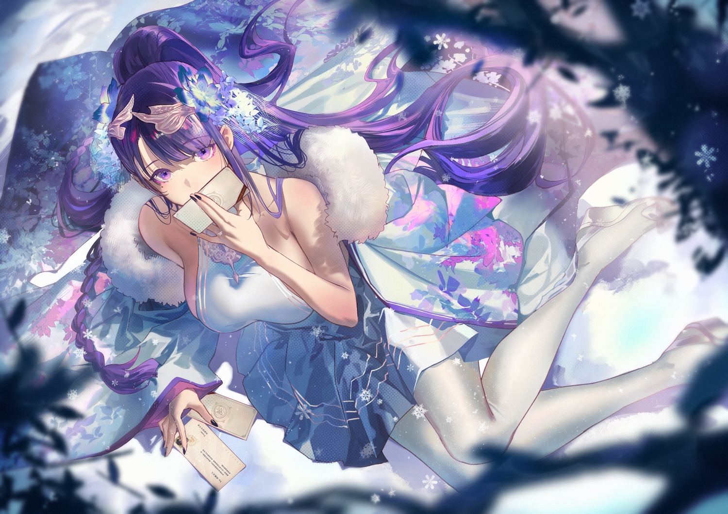genshin_impact, no_bra, pantyhose, raiden_shogun, salmon88