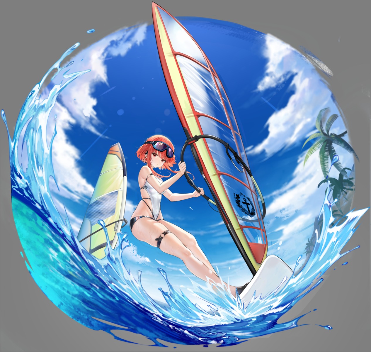 azur_lane, birmingham_(azur_lane), garter, pavapo, swimsuits, transparent_png, wet