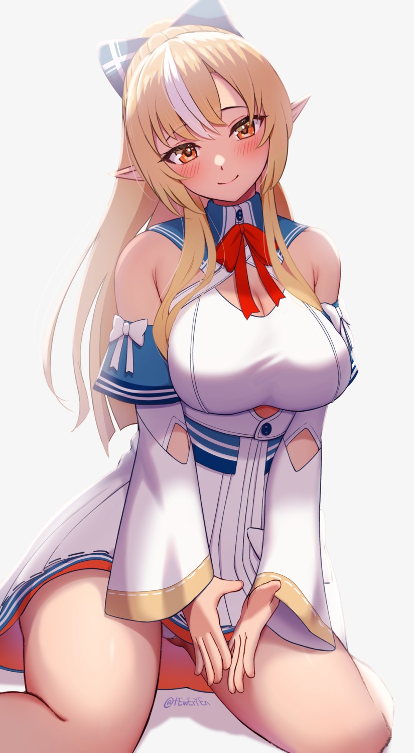 elf, feweryen, hololive, pantsu, pointy_ears, shiranui_flare, skirt_lift